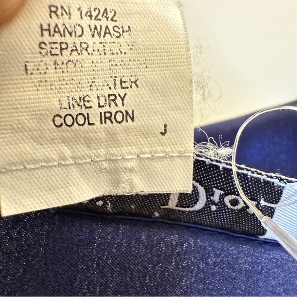 Vintage!! Christian Dior Women's Blue Nightgown L Silky Embroidered Button Front - Picture 6 of 10